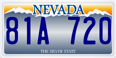 NV license plate 81A720