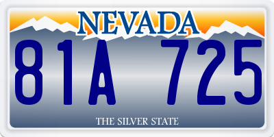 NV license plate 81A725