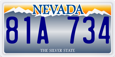 NV license plate 81A734