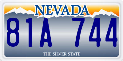 NV license plate 81A744