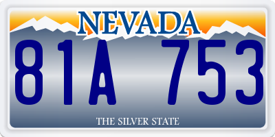 NV license plate 81A753