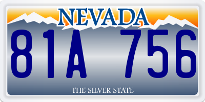 NV license plate 81A756