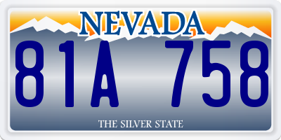 NV license plate 81A758