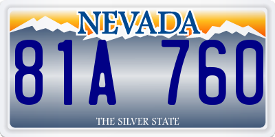 NV license plate 81A760