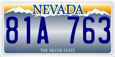 NV license plate 81A763