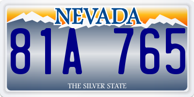 NV license plate 81A765