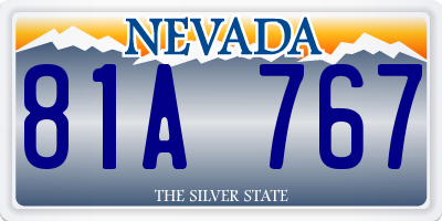 NV license plate 81A767