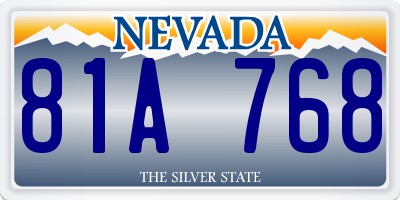 NV license plate 81A768