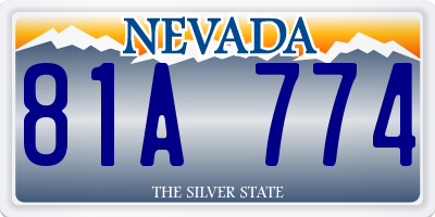 NV license plate 81A774
