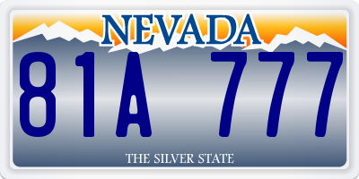 NV license plate 81A777