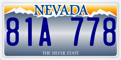 NV license plate 81A778