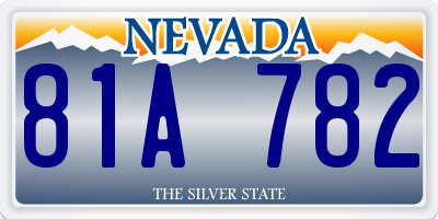 NV license plate 81A782