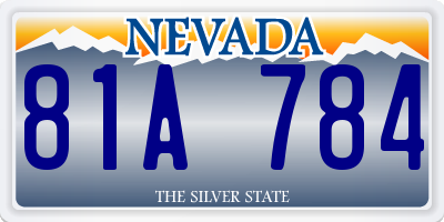 NV license plate 81A784