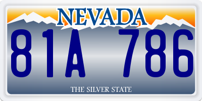 NV license plate 81A786