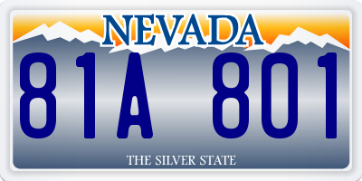 NV license plate 81A801