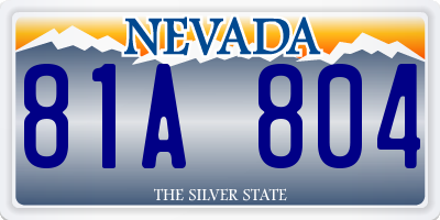 NV license plate 81A804