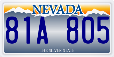 NV license plate 81A805