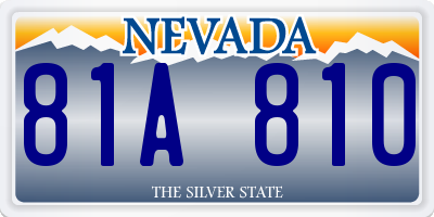 NV license plate 81A810