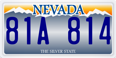 NV license plate 81A814