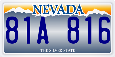 NV license plate 81A816