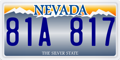 NV license plate 81A817