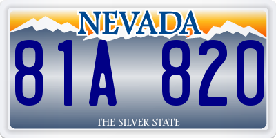 NV license plate 81A820