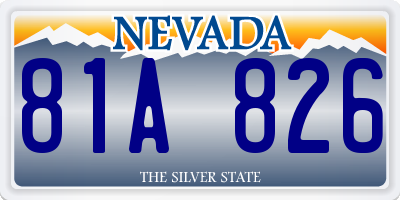 NV license plate 81A826