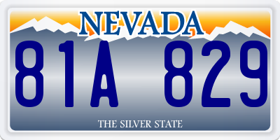 NV license plate 81A829