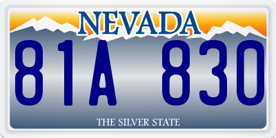 NV license plate 81A830