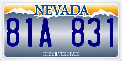 NV license plate 81A831