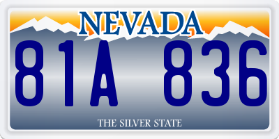 NV license plate 81A836