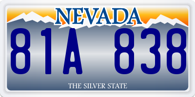 NV license plate 81A838