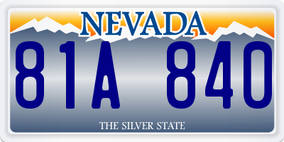 NV license plate 81A840