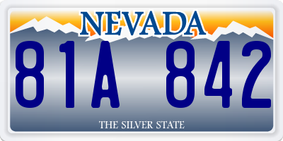 NV license plate 81A842