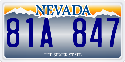 NV license plate 81A847