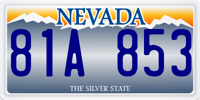 NV license plate 81A853