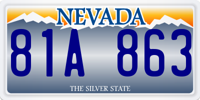NV license plate 81A863