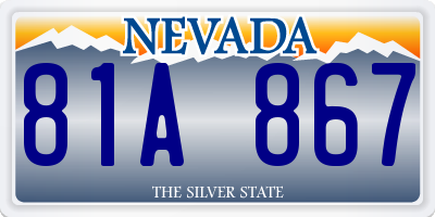 NV license plate 81A867
