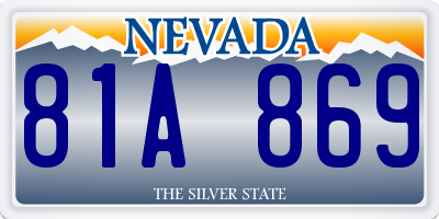 NV license plate 81A869