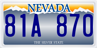 NV license plate 81A870