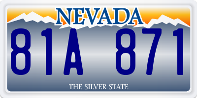 NV license plate 81A871