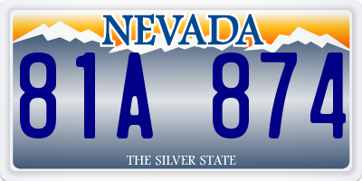 NV license plate 81A874