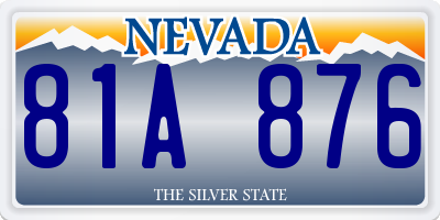 NV license plate 81A876