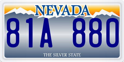 NV license plate 81A880