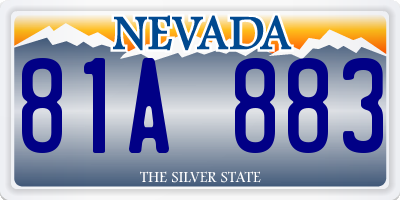 NV license plate 81A883