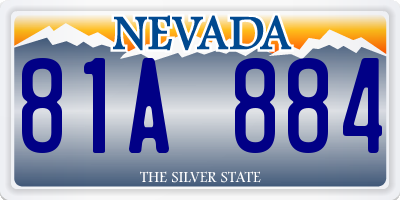 NV license plate 81A884