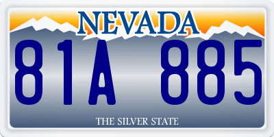 NV license plate 81A885