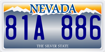 NV license plate 81A886