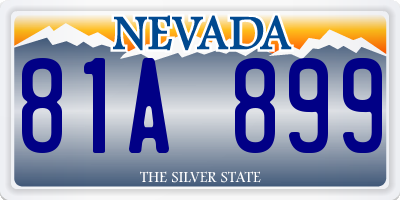 NV license plate 81A899