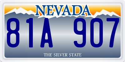 NV license plate 81A907